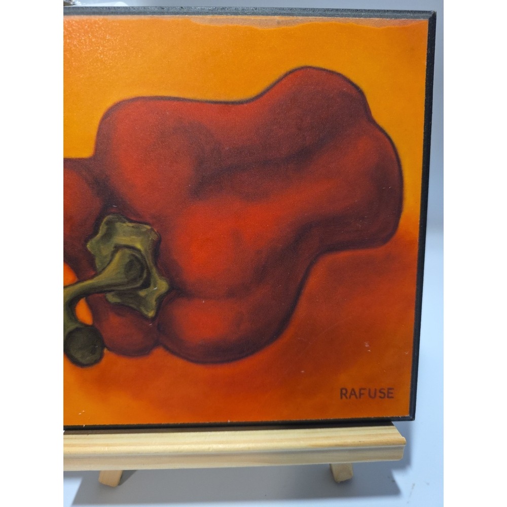 WILL RAFUSE Wood Wall Block Decor-Red Pepper 8X8 - Picture 3 of 6